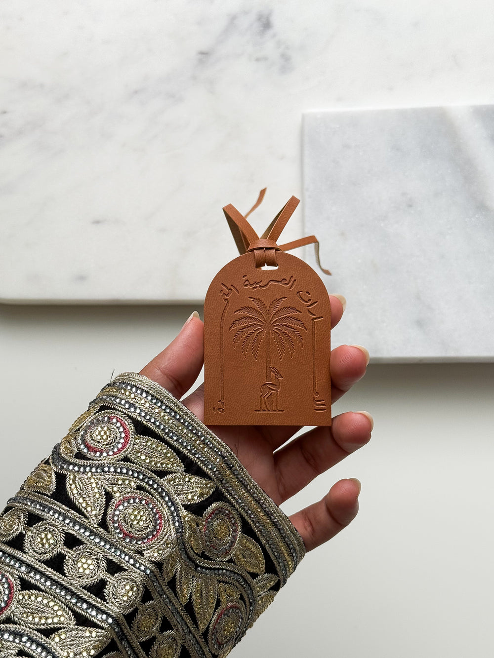 Palm Tree Leather Charm